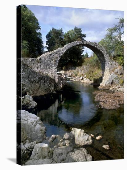 Old Packhorse Bridge, over River Dulnain Built 1707, Carrbridge, Cairngorms National Park, Scotland-Patrick Dieudonne-Stretched Canvas