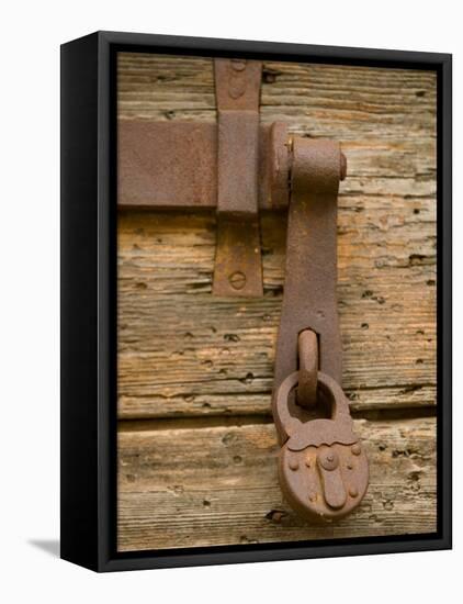 Old Padlock, Senj, Croatia-Russell Young-Framed Stretched Canvas