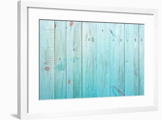 Old Painted Wood Wall - Texture or Background-Madredus-Framed Photographic Print