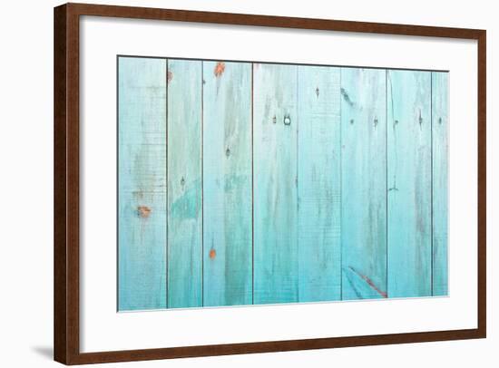 Old Painted Wood Wall - Texture or Background-Madredus-Framed Photographic Print
