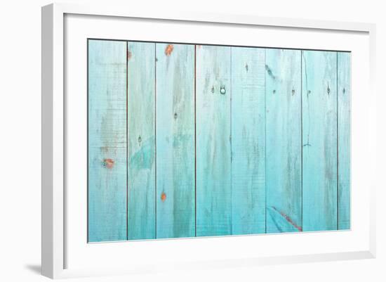 Old Painted Wood Wall - Texture or Background-Madredus-Framed Photographic Print