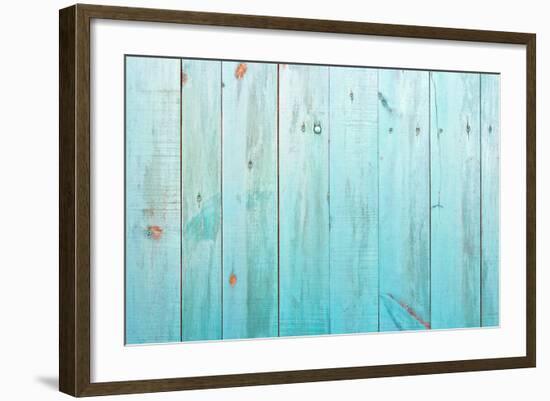 Old Painted Wood Wall - Texture or Background-Madredus-Framed Photographic Print