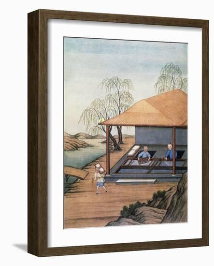 Old Paper Mill, Colour Print, China, 18th Century-null-Framed Giclee Print