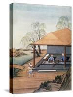 Old Paper Mill, Colour Print, China, 18th Century-null-Stretched Canvas