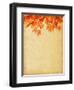Old Paper with Autumn Leaves-A_nella-Framed Art Print