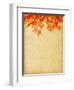 Old Paper with Autumn Leaves-A_nella-Framed Art Print