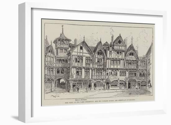 Old Paris at the Paris Exhibition, Rue Des Vieilles Ecoles, and Birthplace of Moliere-Albert Robida-Framed Giclee Print