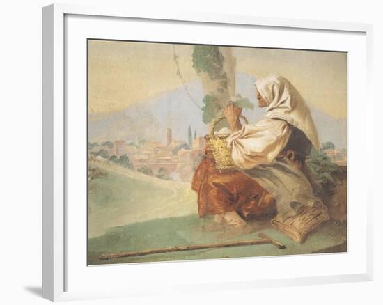 Old Peasant Lady-Giandomenico Tiepolo-Framed Giclee Print