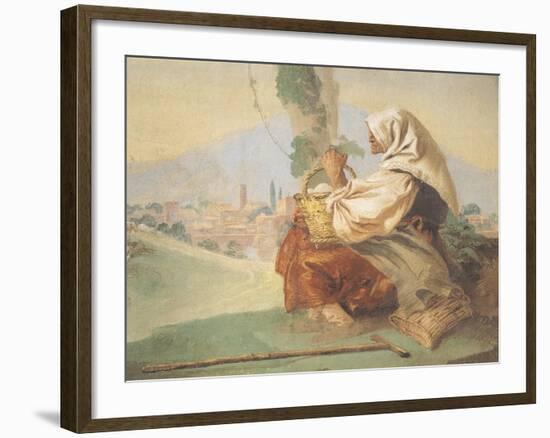 Old Peasant Lady-Giandomenico Tiepolo-Framed Giclee Print