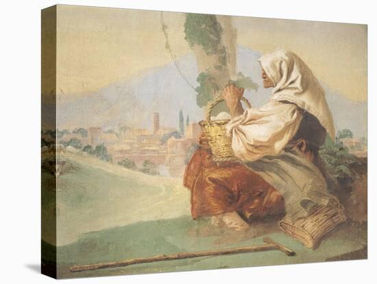 Old Peasant Lady-Giandomenico Tiepolo-Stretched Canvas