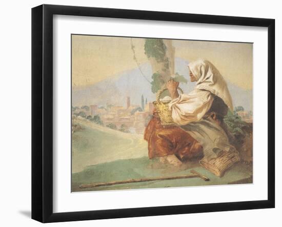 Old Peasant Lady-Giandomenico Tiepolo-Framed Giclee Print