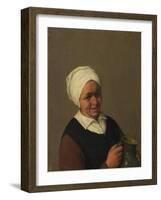 Old Peasant Woman Holding a Jug, c.1643-Adriaen Jansz. Van Ostade-Framed Giclee Print