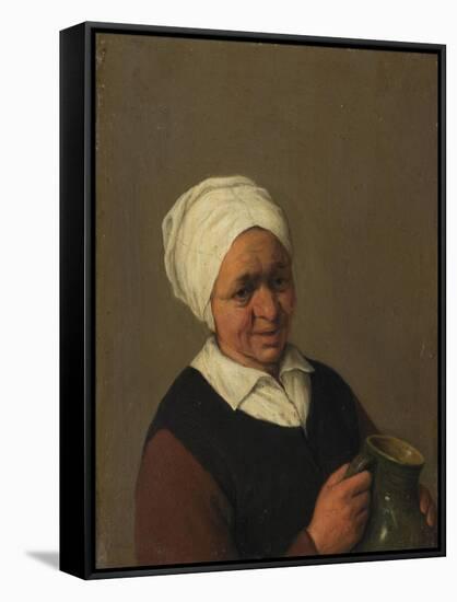 Old Peasant Woman Holding a Jug, c.1643-Adriaen Jansz. Van Ostade-Framed Stretched Canvas