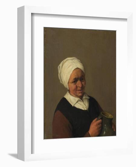 Old Peasant Woman Holding a Jug, c.1643-Adriaen Jansz. Van Ostade-Framed Giclee Print