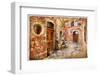 Old Pictorial Greek Streets - Vintage Artistic Series-Maugli-l-Framed Photographic Print