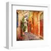 Old Pictorial Greek Streets-null-Framed Art Print