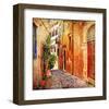 Old Pictorial Greek Streets-null-Framed Art Print