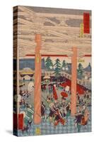 Old Picture of the Rashomon Gate from the Series Scenes of Famous Places-Kyosai Kawanabe-Stretched Canvas