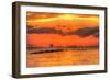 Old Pier and Gull after Sunset-Robert Goldwitz-Framed Photographic Print