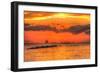 Old Pier and Gull after Sunset-Robert Goldwitz-Framed Photographic Print