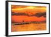 Old Pier and Gull after Sunset-Robert Goldwitz-Framed Photographic Print