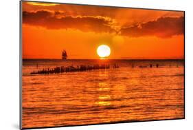 Old Pier Sunset Horizontal-Robert Goldwitz-Mounted Photographic Print