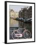 Old Pink Bicycle by the Herengracht Canal, Amsterdam, Netherlands, Europe-Amanda Hall-Framed Photographic Print