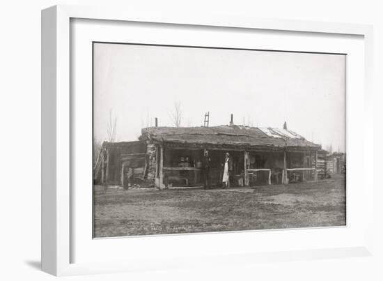 Old Piper Dan Ranch, Tongue River, Montana Territory-LA Huffman-Framed Art Print