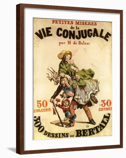 Old Playbill for Balzac Play-null-Framed Art Print