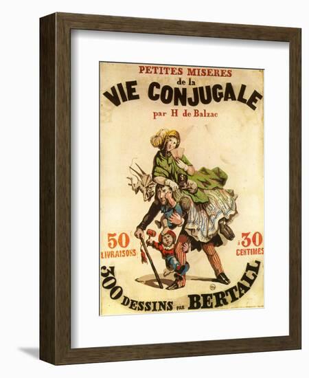 Old Playbill for Balzac Play-null-Framed Art Print