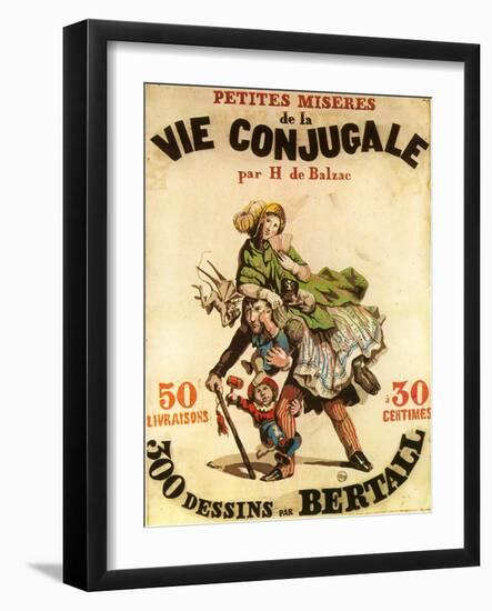 Old Playbill for Balzac Play-null-Framed Art Print