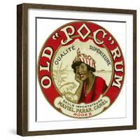 Old Poc Rum Qualite Superieure Brand Rum Label-Lantern Press-Framed Art Print