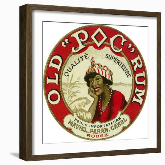 Old Poc Rum Qualite Superieure Brand Rum Label-Lantern Press-Framed Art Print