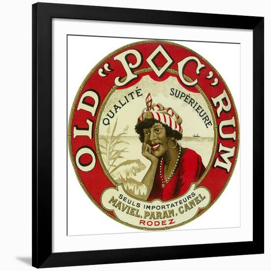 Old Poc Rum Qualite Superieure Brand Rum Label-Lantern Press-Framed Art Print