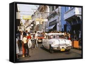 Old Pontiac, an American Car Kept Working Since Before the Revolution, Santiago De Cuba, Cuba-Tony Waltham-Framed Stretched Canvas