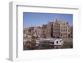 Old Port and Guild Houses on the Graslei, River Lys (Leie) Waterway, Ghent, Belgium, Flanders-Jenny Pate-Framed Photographic Print