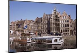 Old Port and Guild Houses on the Graslei, River Lys (Leie) Waterway, Ghent, Belgium, Flanders-Jenny Pate-Mounted Photographic Print
