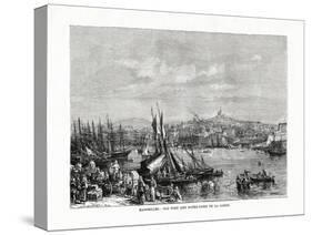 Old Port and Notre Dame De La Garde, Marseilles, France, 1879-null-Stretched Canvas