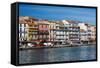 Old Port Waterfront with Buildings in the Background, Sete, Herault, Languedoc-Roussillon, France-null-Framed Stretched Canvas