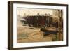 Old Putney Bridge, 1882 (Oil on Canvas)-Charles Napier Hemy-Framed Giclee Print