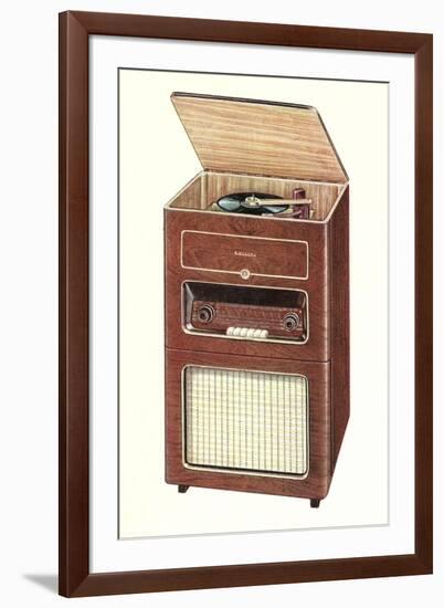 Old Radio and Record Player-null-Framed Art Print