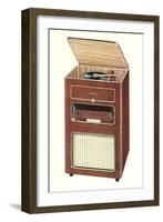 Old Radio and Record Player-null-Framed Art Print