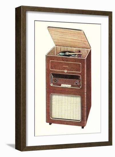 Old Radio and Record Player-null-Framed Art Print