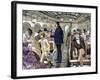 Old Railroad Car. inside View with Passengers. United States.-Tarker-Framed Giclee Print
