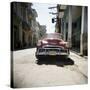 Old Red American Car, Havana, Cuba, West Indies, Central America-Lee Frost-Stretched Canvas