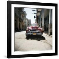 Old Red American Car, Havana, Cuba, West Indies, Central America-Lee Frost-Framed Photographic Print