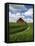 Old Red Barn and Spring Crop of Wheat, Genesee, Idaho, USA-Terry Eggers-Framed Stretched Canvas