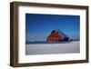 Old Red Barn and Truck after Snow Storm-Terry Eggers-Framed Photographic Print