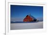 Old Red Barn and Truck after Snow Storm-Terry Eggers-Framed Photographic Print