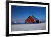 Old Red Barn and Truck after Snow Storm-Terry Eggers-Framed Photographic Print